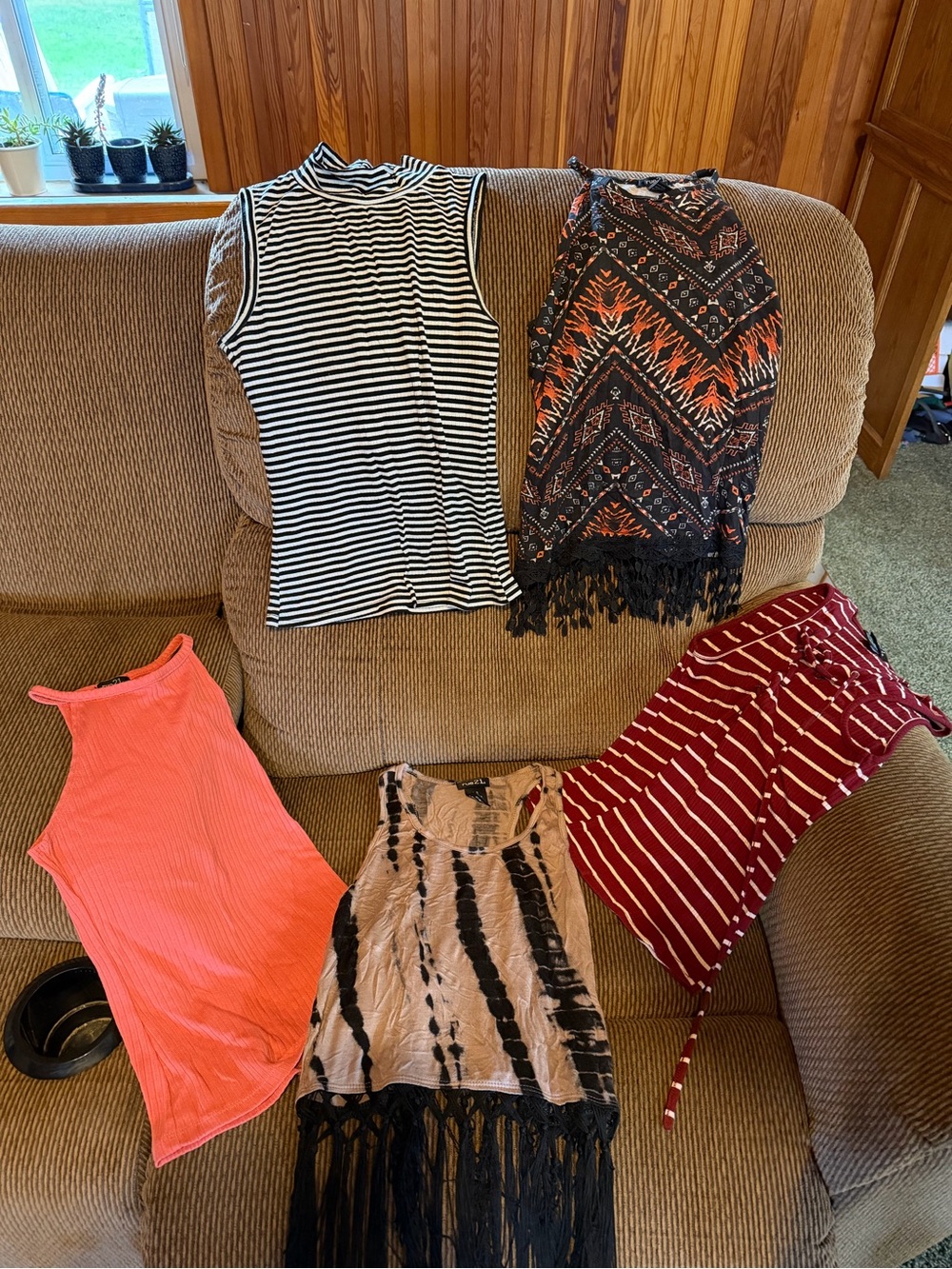 Rue21 Coral Ribbed Tank Top